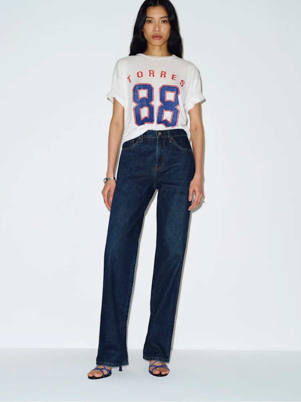 Reformation Val 90s Mid Rise Straight Leg Jeans in Dark Wash